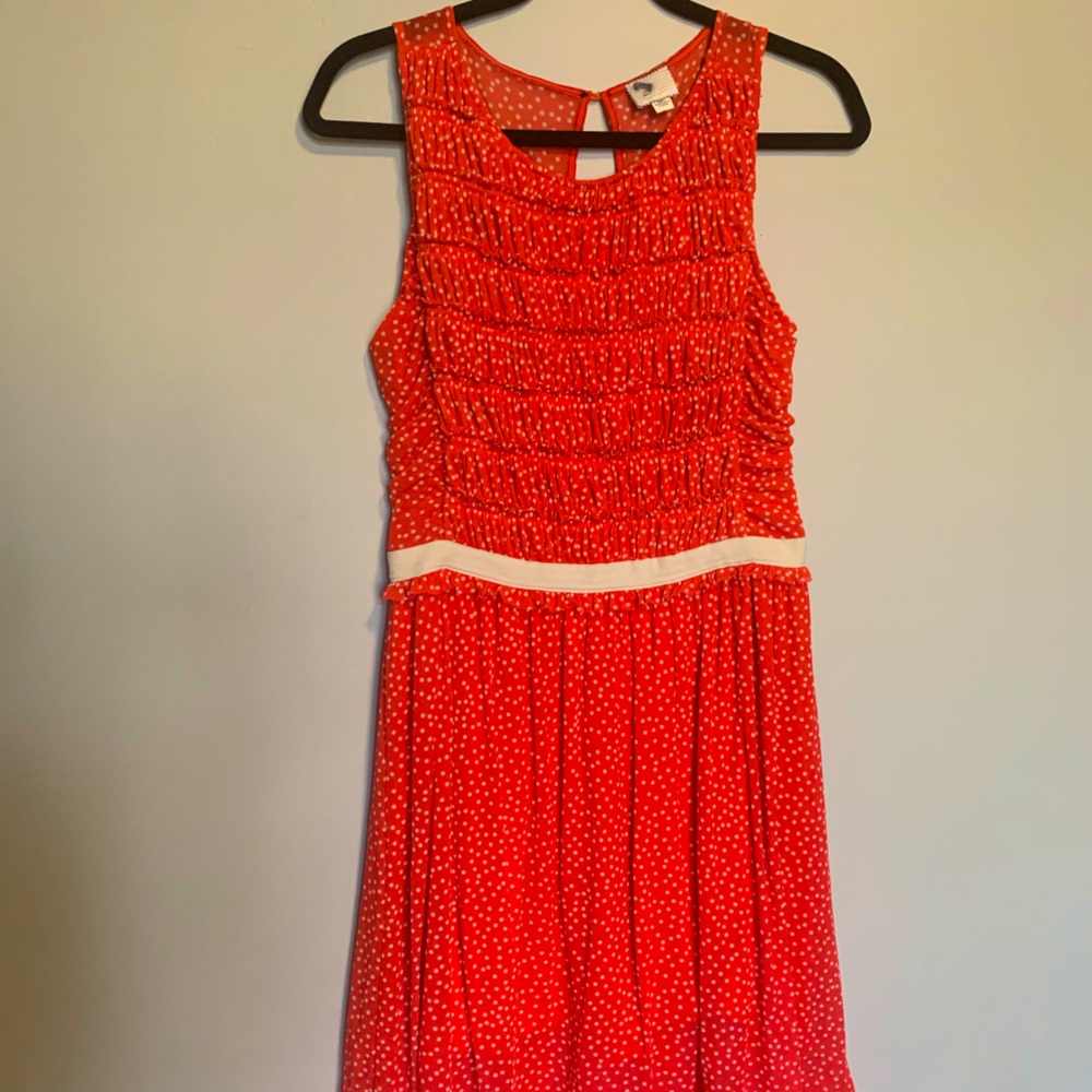 Flirty Melon Hued Dress Anthropologie S